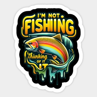 Majestic Rainbow Trout Leaping at Dawn in a Serene Sticker